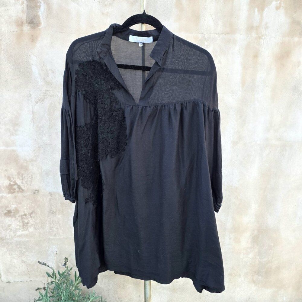 Lila eugenie luxury cover-up beach dress black resort wear